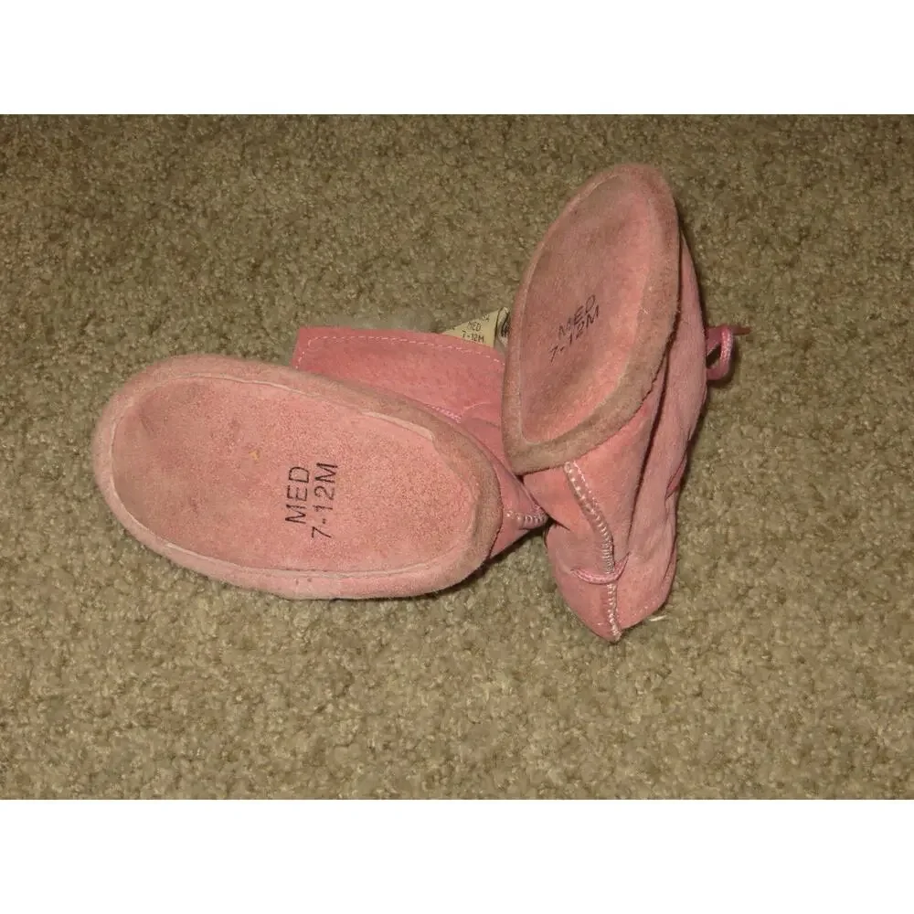 Old Friend Pink Suede Sheepskin Moccasins